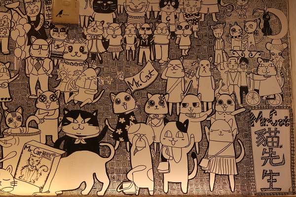 貓先生店內手繪牆佈